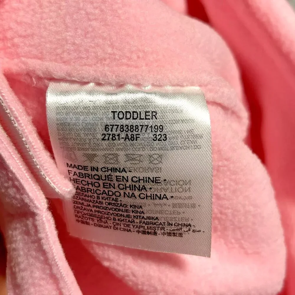 Nike Toddler Girls Fleece Chin Strap Trapper Hat & Mittens 2 Piece Set Size 2-4T